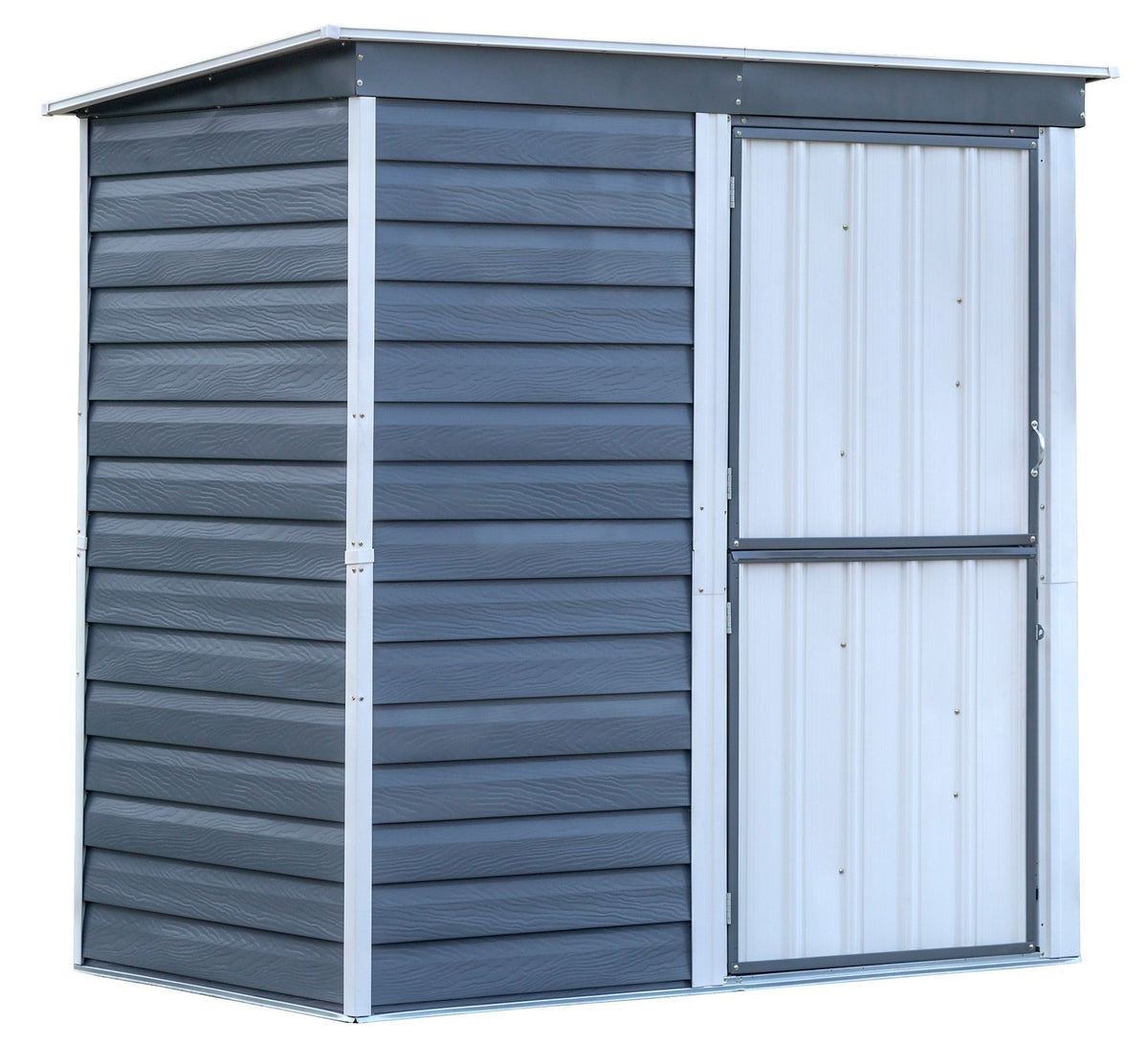 Arrow Shed-in-a-Box Steel Storage Shed, Charcoal/Cream, 6-ft x 4-ft