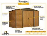 Arrow Woodridge 6x5-ft Corrosion-Resistant Steel Storage Shed image 7