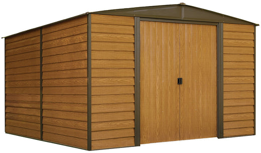 Arrow Woodridge Electro Galvanized Steel Storage Shed, 10-ft x 12-ft