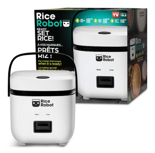 As Seen On TV Ceramic Nonstick Rice Cooker, White, 1-qt