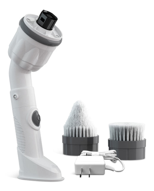 As Seen on TV Scrubtastic Max Powerful Handheld Scrubber with 2 Brush Heads, Compact, White