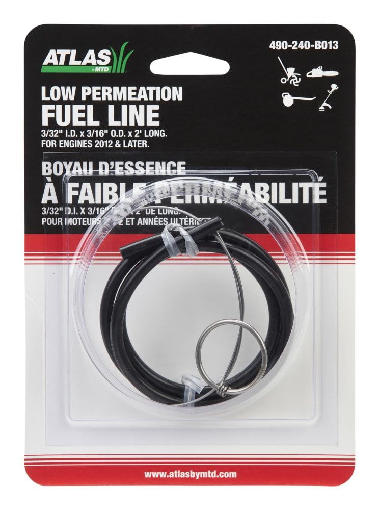 Atlas Lawn Tractor Replacement Fuel Line with Tool, 2-ft3/32-in I.D. x 3/16-in O.D. x 2-in
