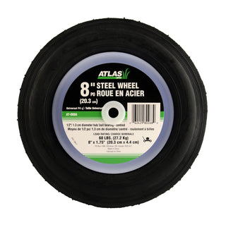 Atlas Steel Lawn Mower Replacement Wheel with Ball Bearings, 8-in x 1.5-in