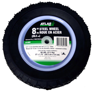 Atlas Steel Lawn Mower RePlacement Wheel with Ball Bearings, 8 in x 1.75-in