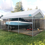 10x20 ft Heavy Duty Carport Potable Car Canopy Garage Party Tent Boat Shelter, Adjustable Height from 9.5 ft to 11 ft, Beige image 2