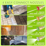 Electric high-pressure cleaning machine, foam sprayer, 4 quick-connect high-pressure nozzles, 2400 pounds/square inch 2.4 gallons/minute powerful cleaning machine, high-pressure cleaning equipment for image 2