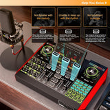 Podcast Equipment Bundle,with 3.5mm Condenser Microphone & Live Sound Card - Audio Mixer for Streaming, PC/Mobile Live Singing, Gaming Content Creators, Soundboard with USB Computer Interface image 2