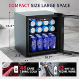 Beverage Refrigerator Cooler - 126 Can Mini Fridge with Glass Door for Soda Beer or Wine, Beverage Cooler for Home, Office, Bar with Adjustable Removable Shelves, Silver image 4