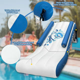 Pontoon Waterfall Slide, Inflatable Pontoon Boat Water Slide for Kids Backyard Pool Sea, Electric Air Pump & Storage Bag image 3