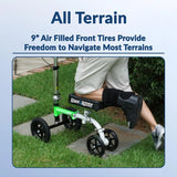 Hybrid - Most Compact All Terrain Knee Scooter for Adults for Foot Surgery Heavy Duty Knee Walker for Broken Ankle Foot Injuries Recovery Leg Scooter Best Knee Crutch Alternative (Green) image 4