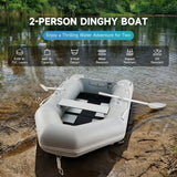 CREWORKS 7.5ft Inflatable Dinghy Boat, 2 Person 660lb Transom Sport Tender Boat with Pump Aluminum Oars Floor, Heavy Duty Inflatable Raft Kayak for Adults image 2