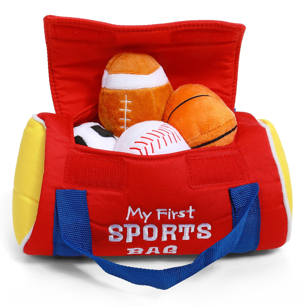 Baby GUND My First Sports Bag Stuffed Plush Playset, Baby Gift Toys, 8-in