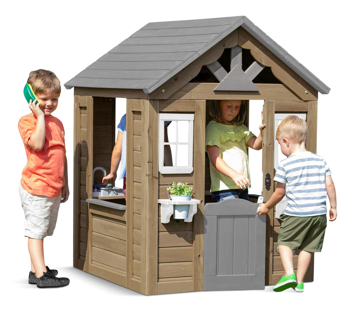 Backyard Discovery Maple Leaf All Wood Playhouse, Ages 1-5