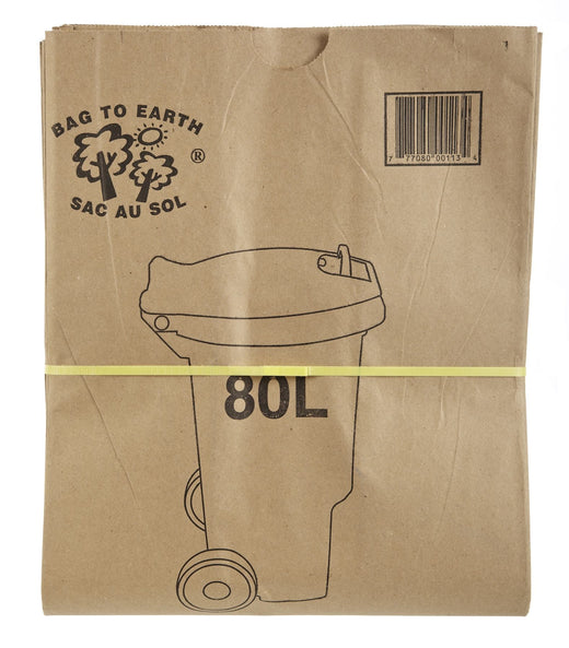 Bag to Earth 2-Ply Compostable and Biodegradable Paper Bin Liner, 10-pk, 80-L