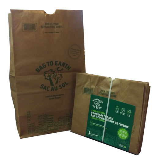Bag to Earth Large Organic Compostable and Biodegradable Food Waste Bags, 5-pk, 45-L