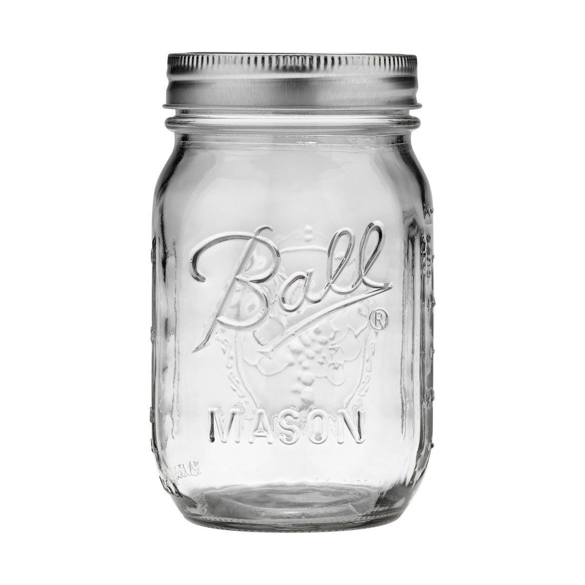 Ball Regular Mouth Pint Glass Mason Jar, 16-oz/473-mL, 8-pk