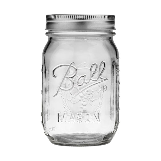 Ball Regular Mouth Pint Glass Mason Jar, 16-oz/473-mL, 8-pk