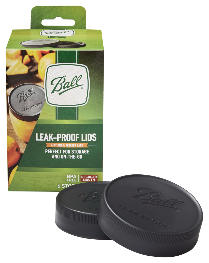 Ball Regular Mouth Plastic Leakproof Storage Lids for Mason Jars, 6-pk