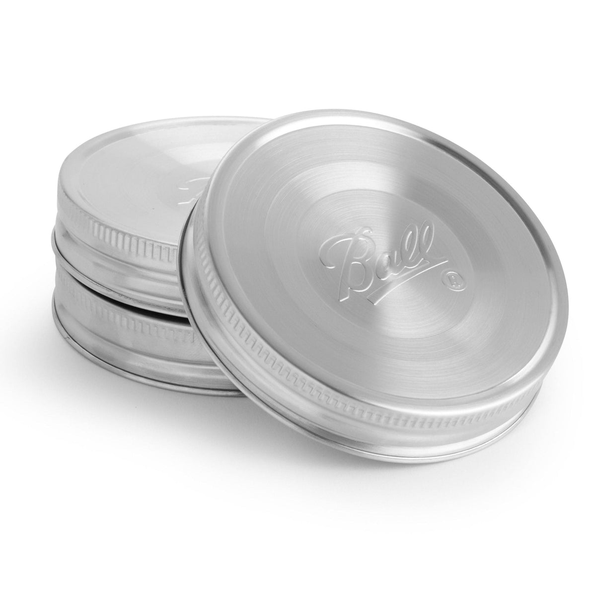 BALL Wide Mouth Stainless Steel Lids, Rust-Resistant, 3-pk
