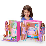 Barbie 2024 Getaway House Playset with Doll, Includes 4 Play Areas, Kids Ages 3+ image 3