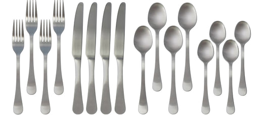 Basic Stainless Steel Flatware Set, Serves 4, 16-pc