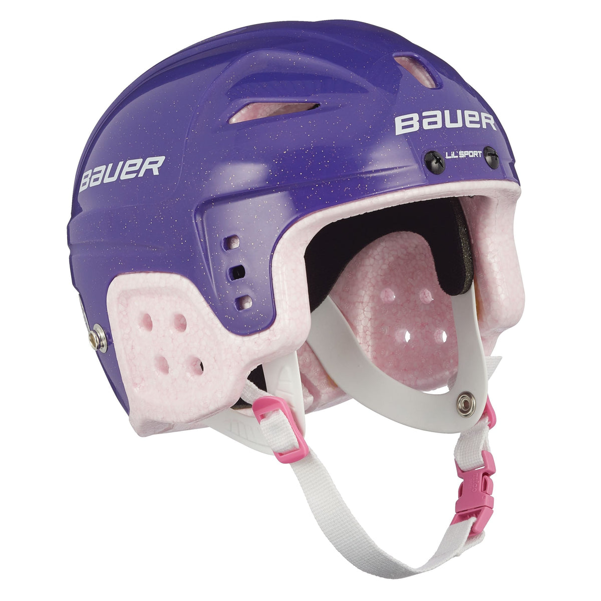 Bauer Lil' Sport Hockey Helmet, Youth, Purple & Pink