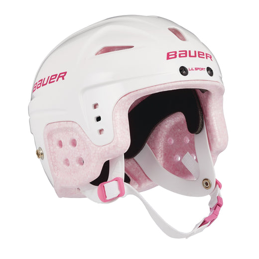 Bauer Lil' Sport Hockey Helmet, Youth, White & Pink