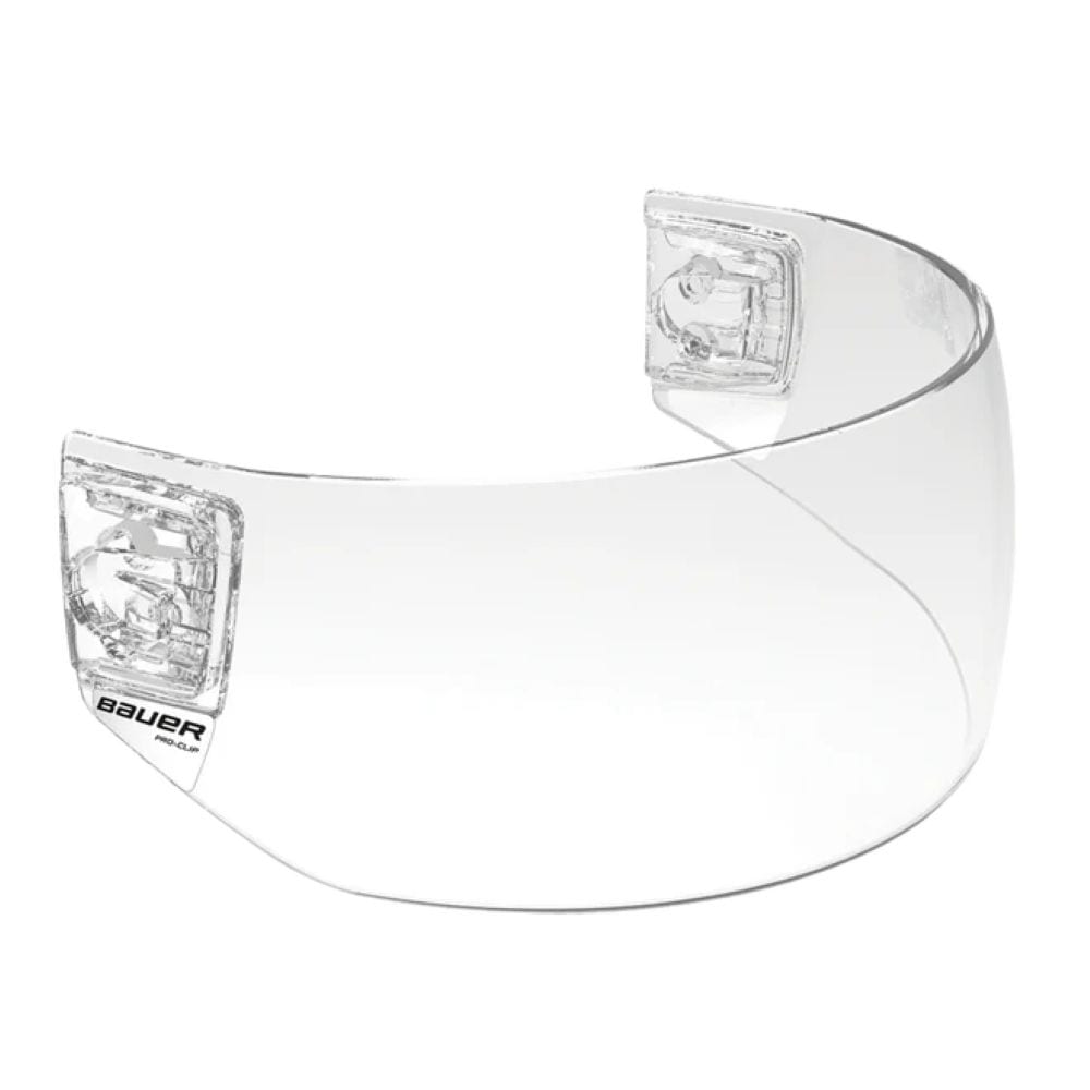 Bauer Pro-Clip Straight Hockey Helmet Visor with Clips, Junior/Senior, Clear