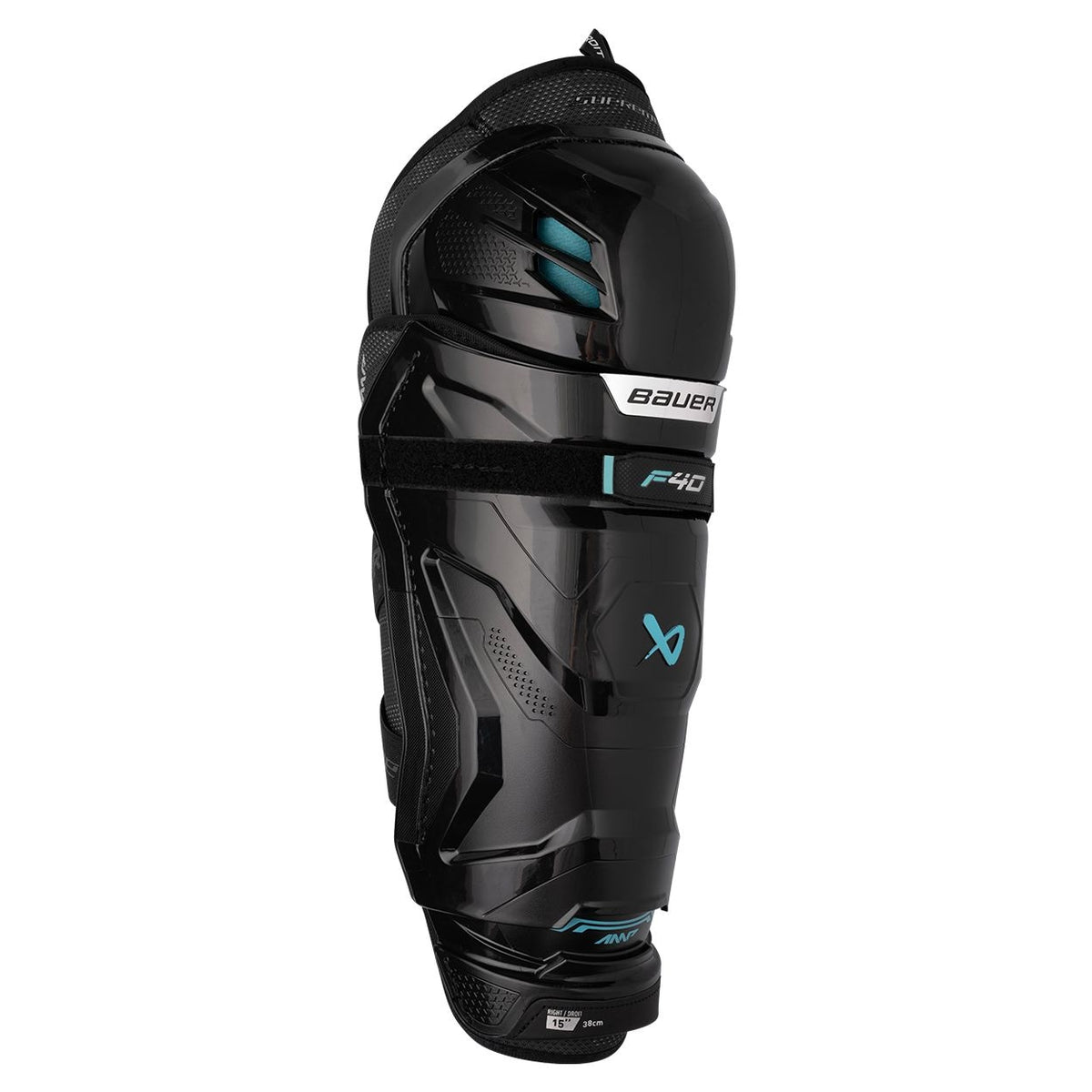 Bauer Supreme F40 Hockey Shin Guards, Intermediate, Black, Assorted Sizes