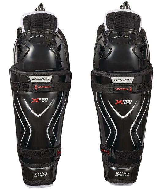 Bauer Vapor X Pro Lite Senior Hockey Shin Guards with Tapered Fit, Hyperlite HD Foam, Black