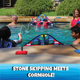 Fun Pool Game for Adults and Family | Stonne Skipping Meets Swimming Pool Cornhole Game Floating | Fun For All Ages, Easy Setup, Well Made | Portable Water and Lake Toy | image 3