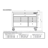 Heavy-Duty 52 in. 9-Drawer Mobile Workbench with Adjustable-Height Solid Wood Top in Matte Blue image 3