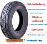 Libra Trailer Parts set of 4 Heavy Duty Trailer Tires ST205/75R15 205 75 15 10-Ply Load Range E Steel Belted Radial w/Scuff Guard image 4