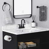 Bathroom Faucets for Sink 3 Hole, Hurran 4 inch Matte Black Bathroom Sink Faucet with Pop-up Drain image 2