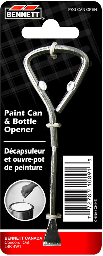 Bennett Metal Paint Can & Bottle Opener, Silver