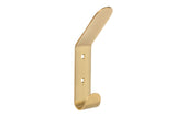 Bent Metal Double Hook, Satin Brass