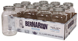 Bernardin Regular Mouth Glass Mason Jars with Lids and Bands, 1 L, 12 Count
