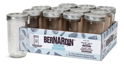 Bernardin Wide Mouth Mason Jars with Lids, 750-mL, 12-pk