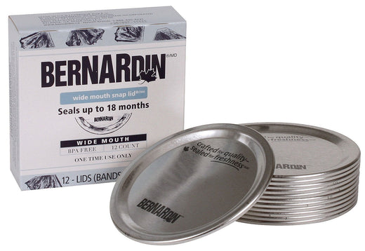 Bernardin Wide Mouth Replacement Snap Lids for Mason Jars, 12-pk