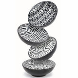 Bia Black & White Patterned Mini Bowls Set, 8-cm, 4-pc