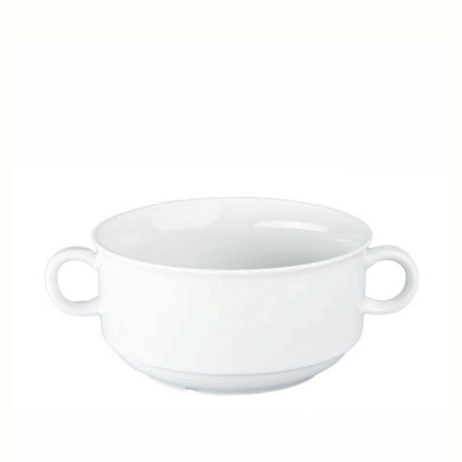 BIA Porcelain Creme Soup Bowl with Handle, White, 355-mL