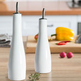 BIA Porcelain Oil Bottle with Pouring Spout, 16-oz, White image 2