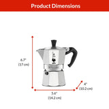 Bialetti Moka Pot with Ergonomic Anti-Scale Handle, 3-Cup image 3