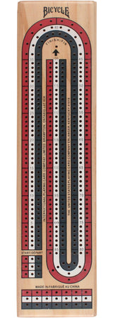 Bicycle 3-Track Color Coded Wooden Cribbage Board, Ages 14+ image 3