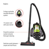 BISSELL AeroSwift Compact Lightweight Bagless Corded Canister Vacuum Cleaner image 8