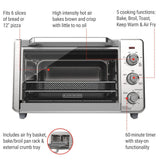 Black & Decker Crisp 'N bake 6-Slice Air Fryer Toaster Oven, Stainless Steel, 5 Cooking Functions image 3