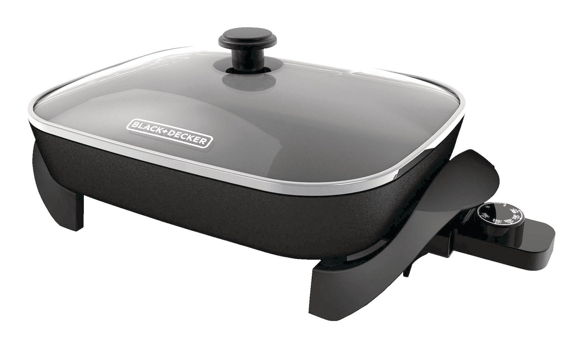 Black & Decker Family-Sized Non-Stick Electric Skillet, Black, 12x15-in