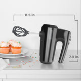 Black & Decker Helix Hand Mixer, Premium Performance 5 Speed Hand Mixer, Includes 5 Attachments and Case, Black image 5
