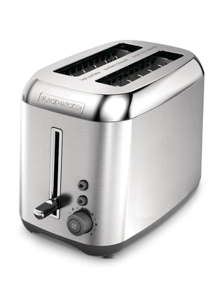 Black & Decker Kitchen Tools Extra Wide Slots Toaster with 7 Settings, Stainless Steel, 2-Slices