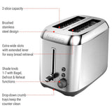 Black & Decker Kitchen Tools Extra Wide Slots Toaster with 7 Settings, Stainless Steel, 2-Slices image 3